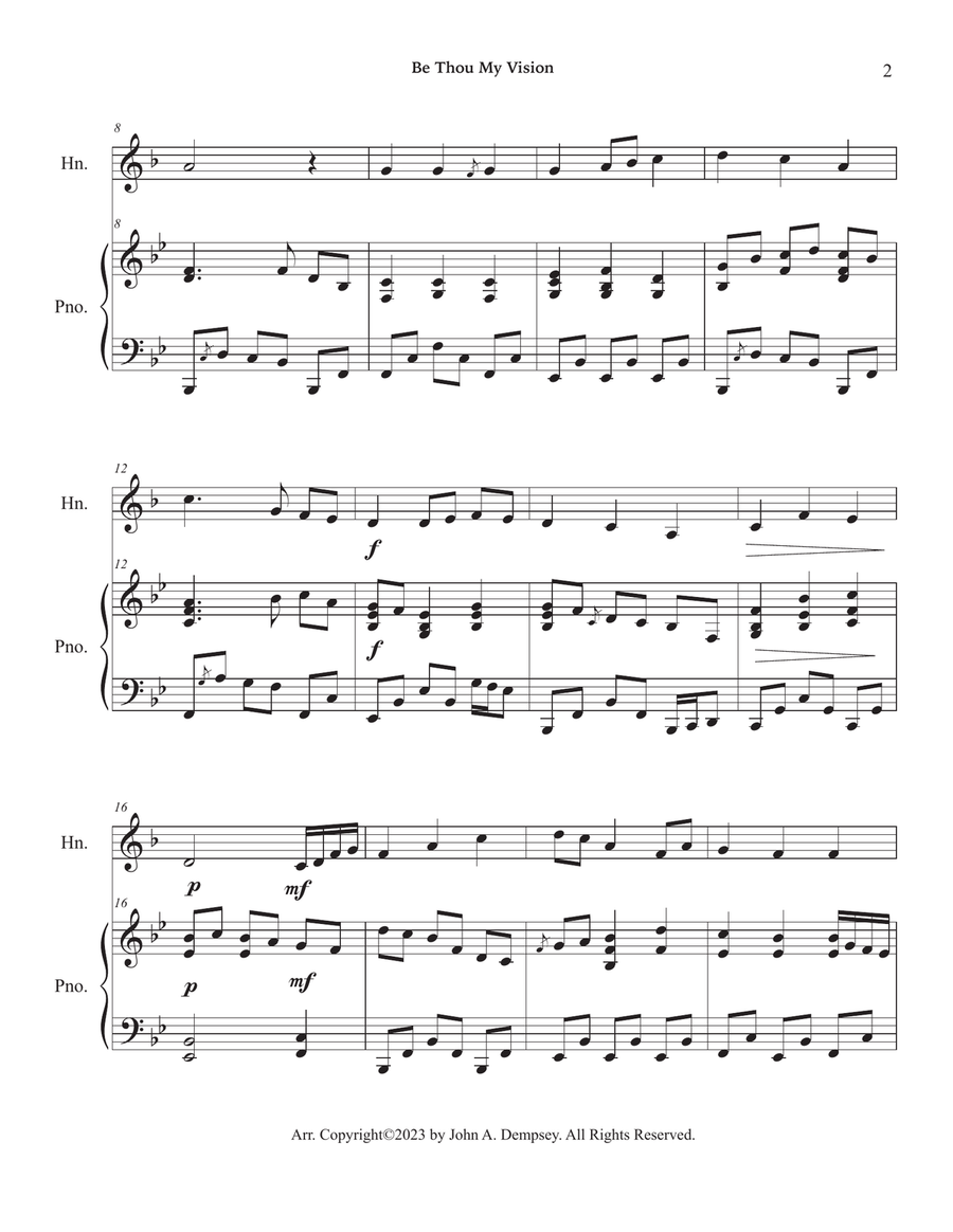 Be Thou My Vision (Horn in F and Piano) Piano scores gallery preview page 6