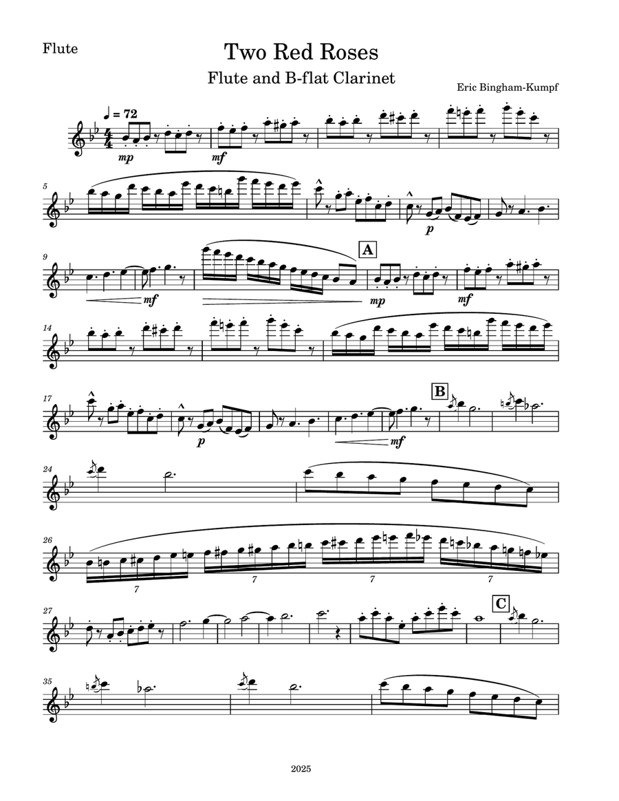 Two Red Roses Two Red Roses Woodwind Duet scores gallery preview page 5