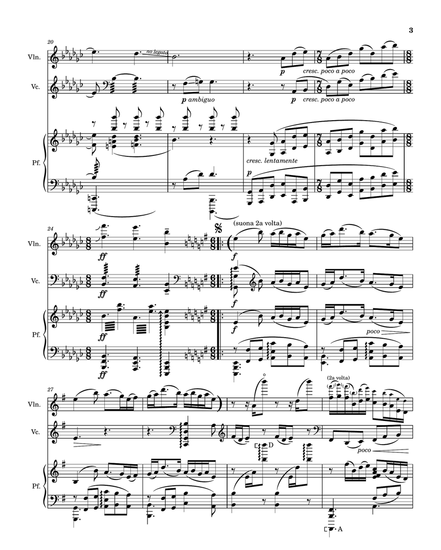 The Last Emperor Theme The Last Emperor Theme Piano Trio scores gallery preview page 3