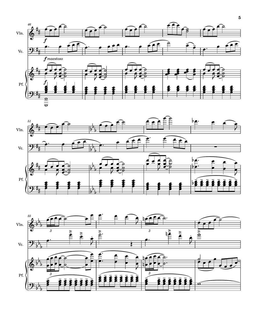 The Last Emperor Theme The Last Emperor Theme Piano Trio scores gallery preview page 5