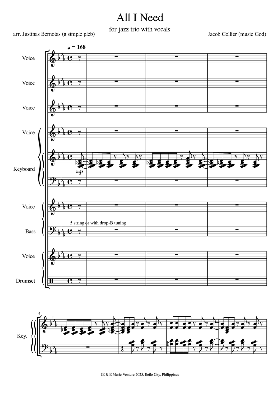 All I Need All I Need A Cappella scores gallery preview page 1