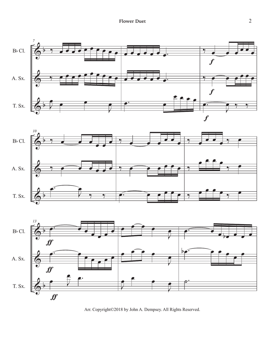 Flower Duet (Woodwind Trio): Clarinet, Alto Sax and Tenor Sax Woodwind Trio scores gallery preview page 6