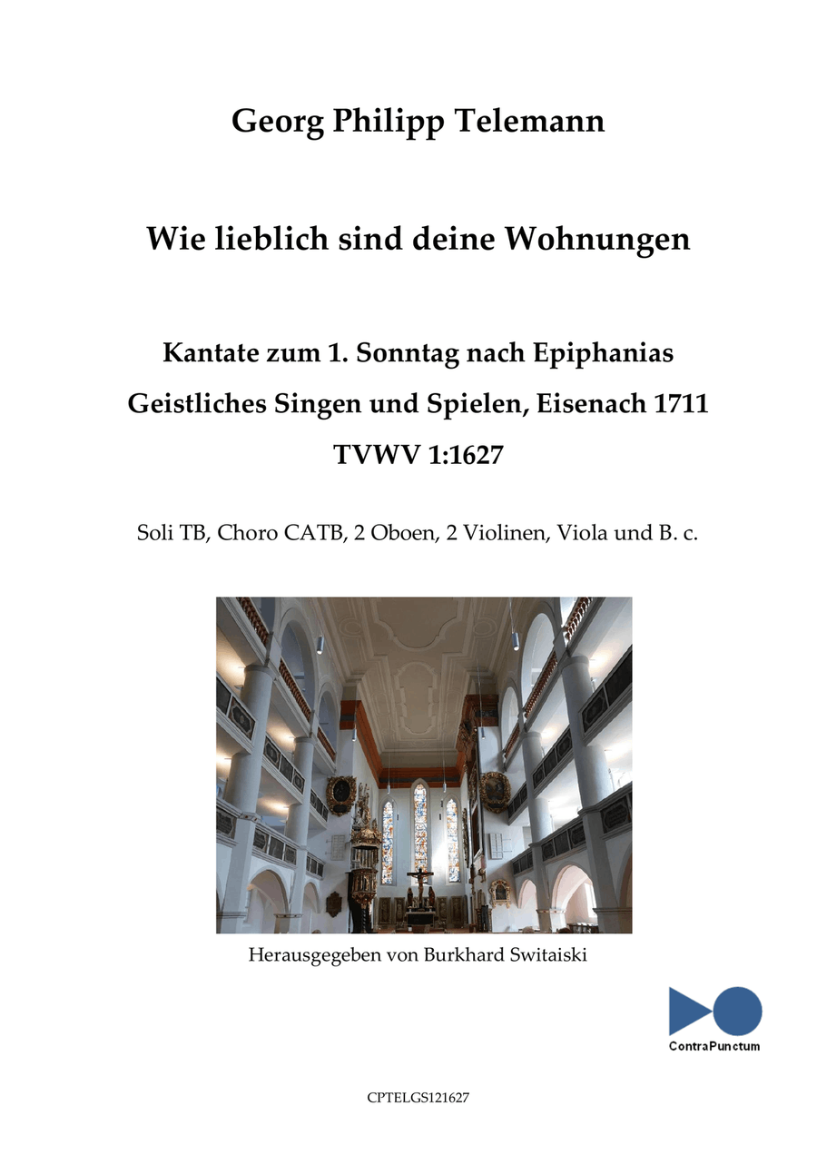 Wie lieblich sind deine Wohnungen TVWV 1:1627 Small Ensemble scores gallery preview page 1