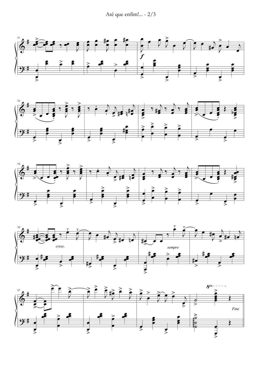 ATE QUE ENFIM ATE QUE ENFIM Piano Solo scores gallery preview page 2