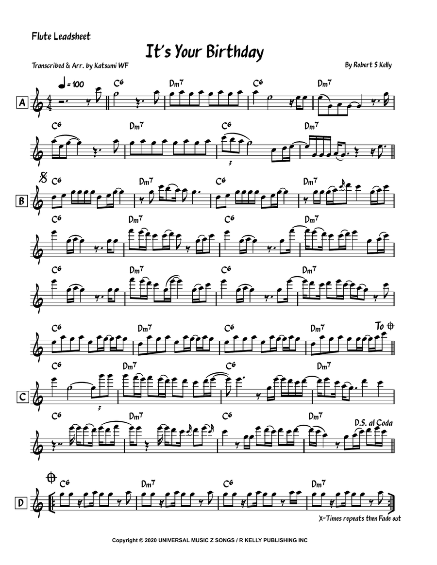 It's Your Birthday It's Your Birthday Flute Solo scores gallery preview page 1
