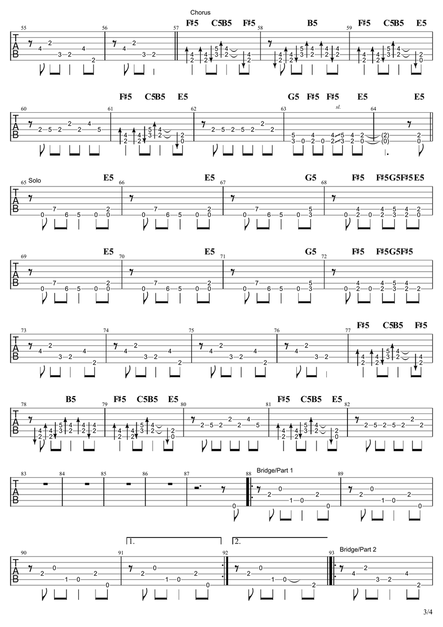 Enter Sandman Enter Sandman Acoustic Guitar scores gallery preview page 3