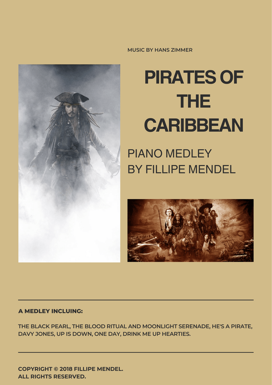 Hans Zimmer - Pirates Of The Caribbean (Medley) Piano Solo scores gallery preview page 1