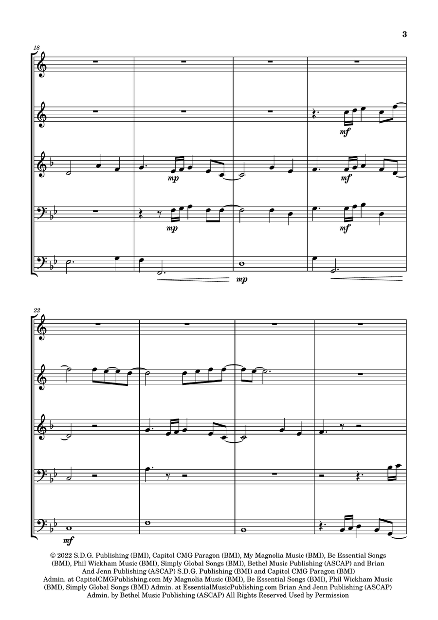 Holy Forever Holy Forever Brass Ensemble scores gallery preview page 3