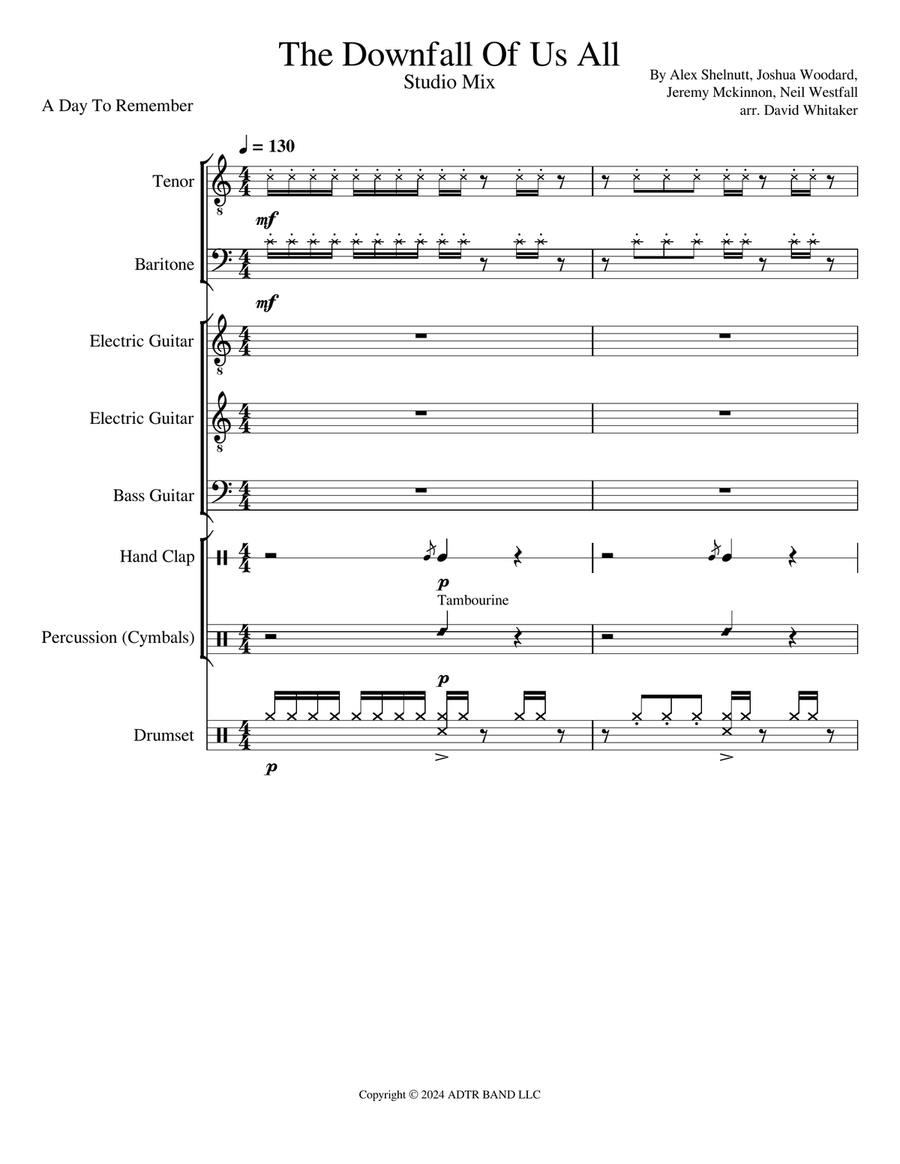 The Downfall Of Us All - Score Only Large Ensemble scores gallery preview page 1
