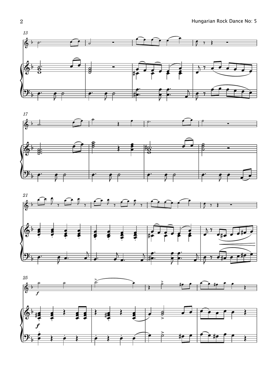 Hungarian Rock Dance No. 5 (Flute & Piano) Flute scores gallery preview page 3