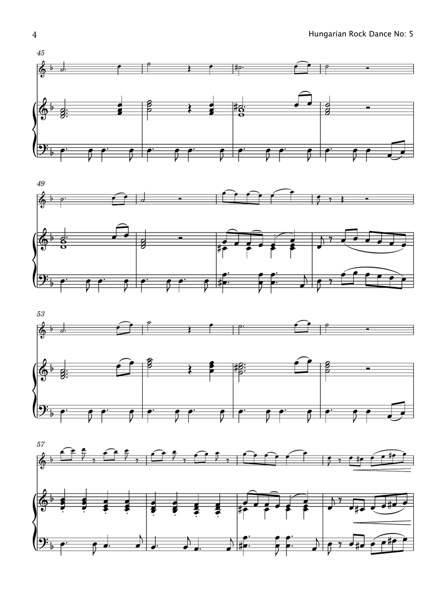 Hungarian Rock Dance No. 5 (Flute & Piano) Flute scores gallery preview page 5