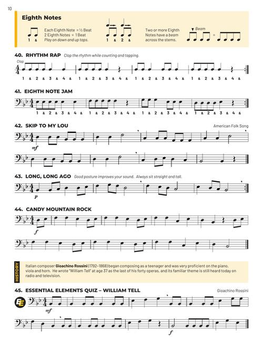 Essential Elements for Band – Trombone Book 1 with Online Resources Concert Band Methods scores gallery preview page 4