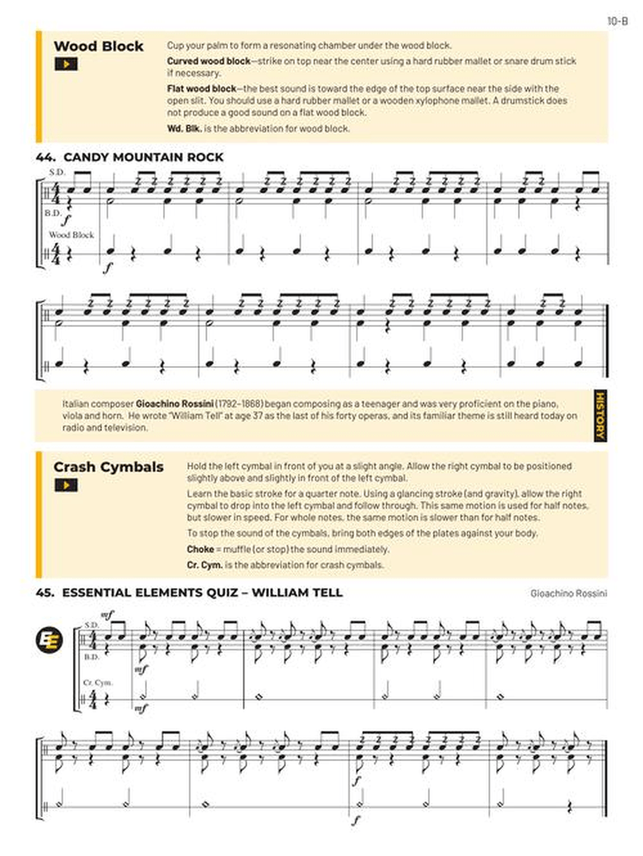 Essential Elements for Band – Percussion/Keyboard Percussion Book 1 Online Resources Concert Band Methods scores gallery preview page 6