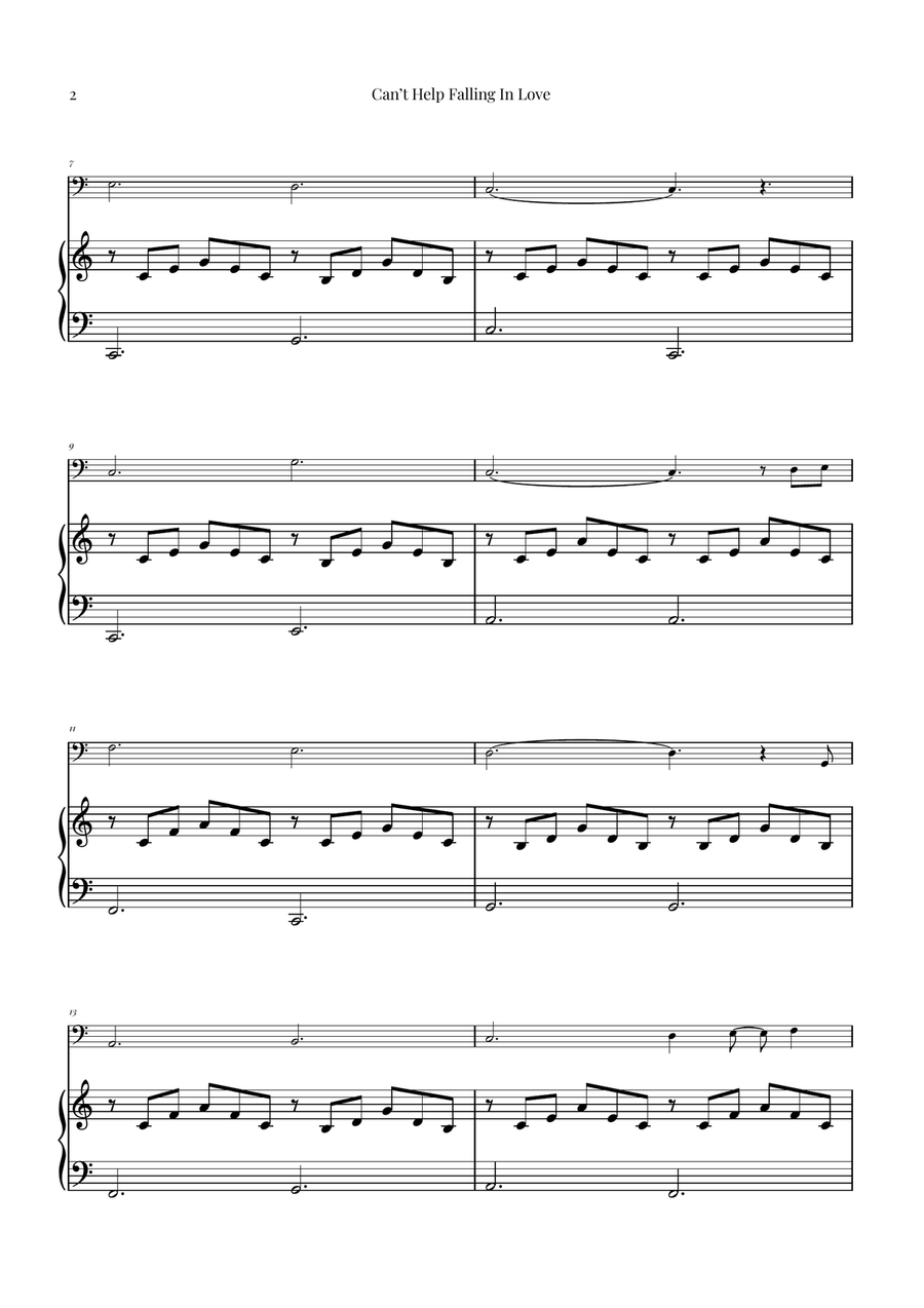 Can't Help Falling In Love Piano scores gallery preview page 2