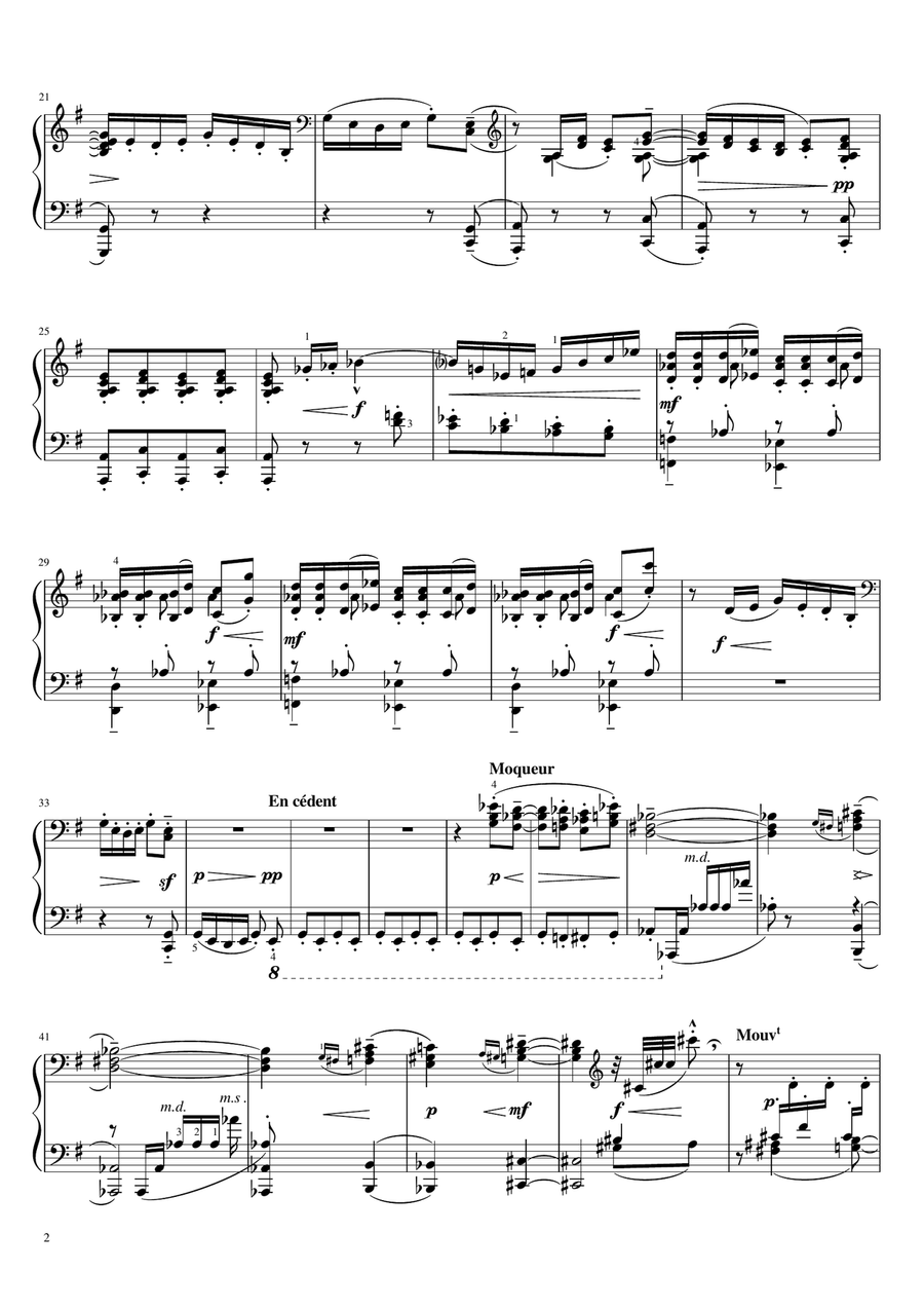 Claude Debussy - Préludes, Livre 1 L.117 No.12 Minstrels . Modéré - for Piano Solo Original Piano Solo scores gallery preview page 2