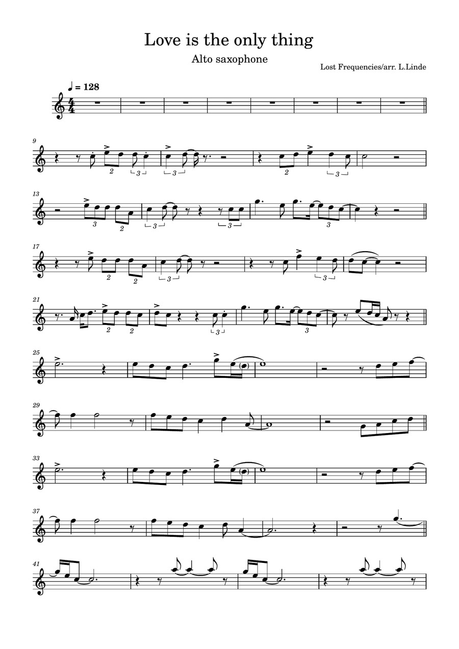 Love Is The Only Thing Alto Saxophone scores gallery preview page 1