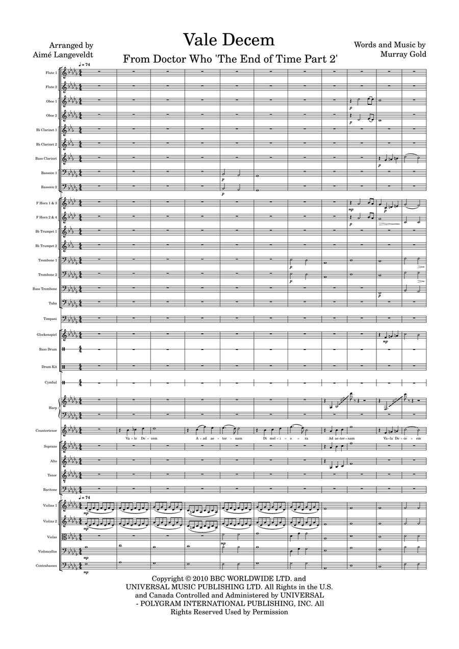 Vale Decem Vale Decem Full Orchestra scores gallery preview page 1