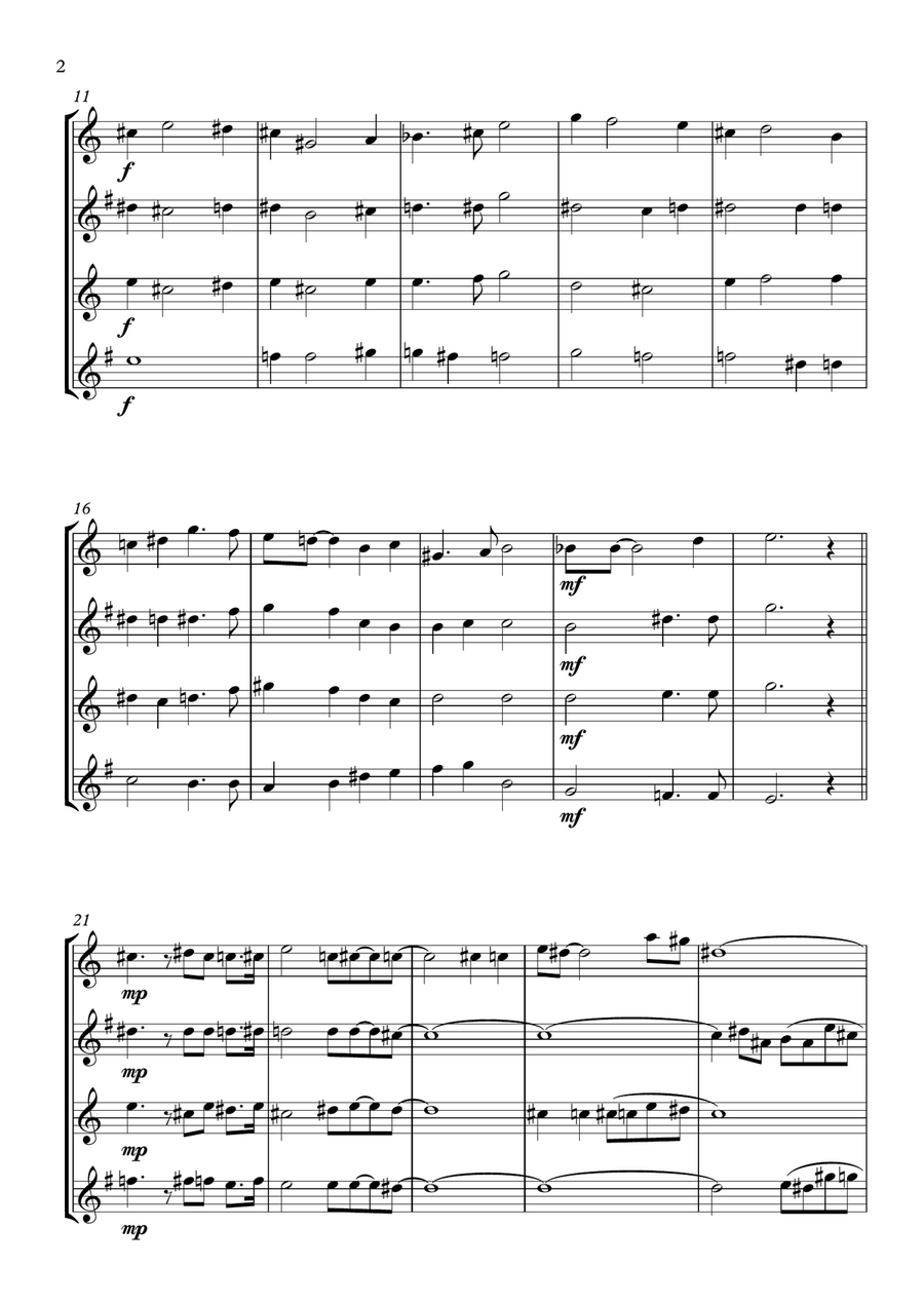 Spring Lament - Saxophone Quartet Saxophone Quartet scores gallery preview page 2