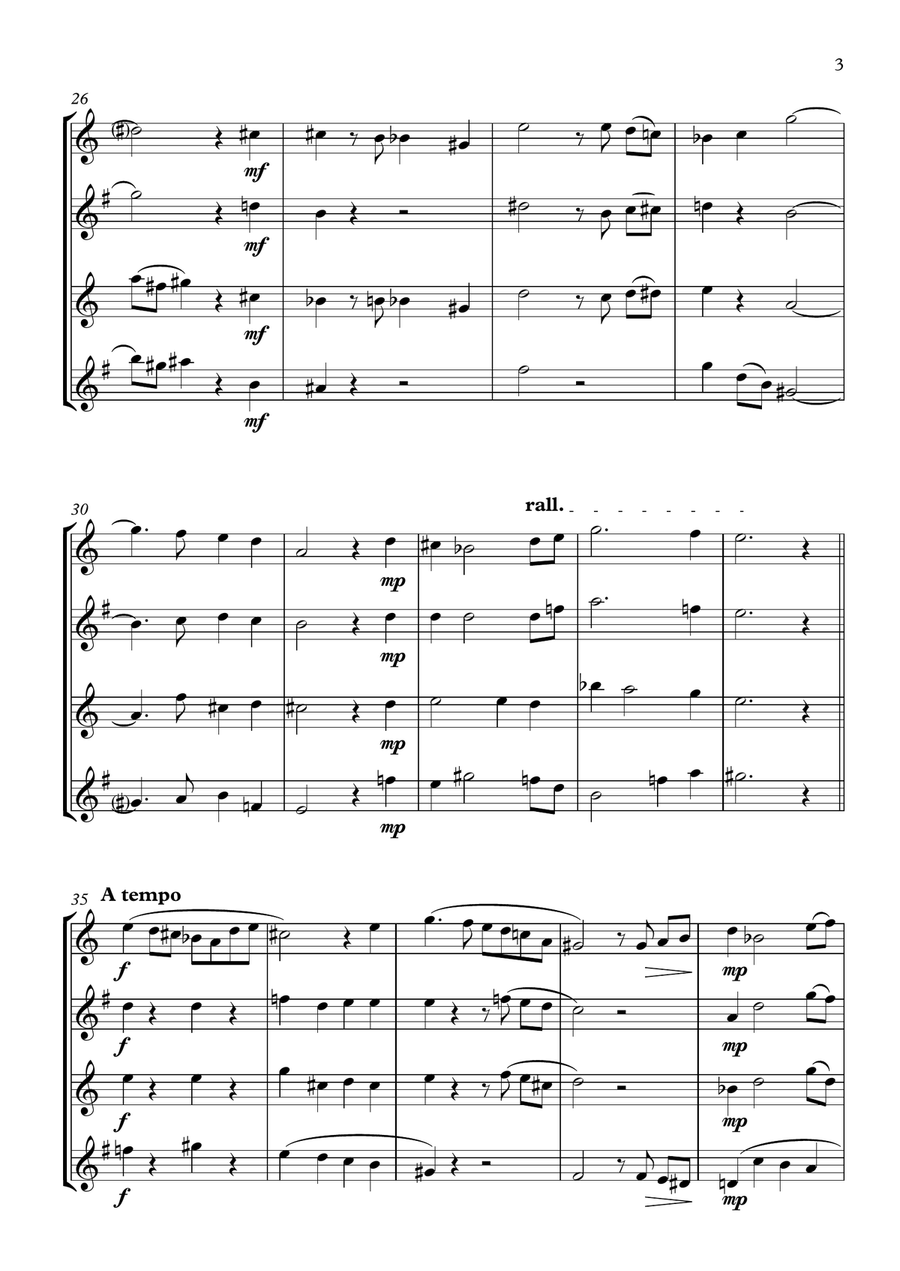 Spring Lament - Saxophone Quartet Saxophone Quartet scores gallery preview page 3