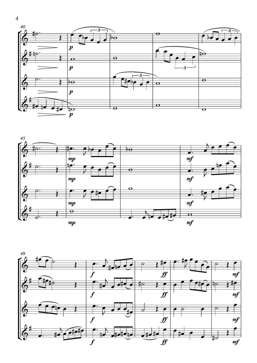 Spring Lament - Saxophone Quartet Saxophone Quartet scores gallery preview page 4