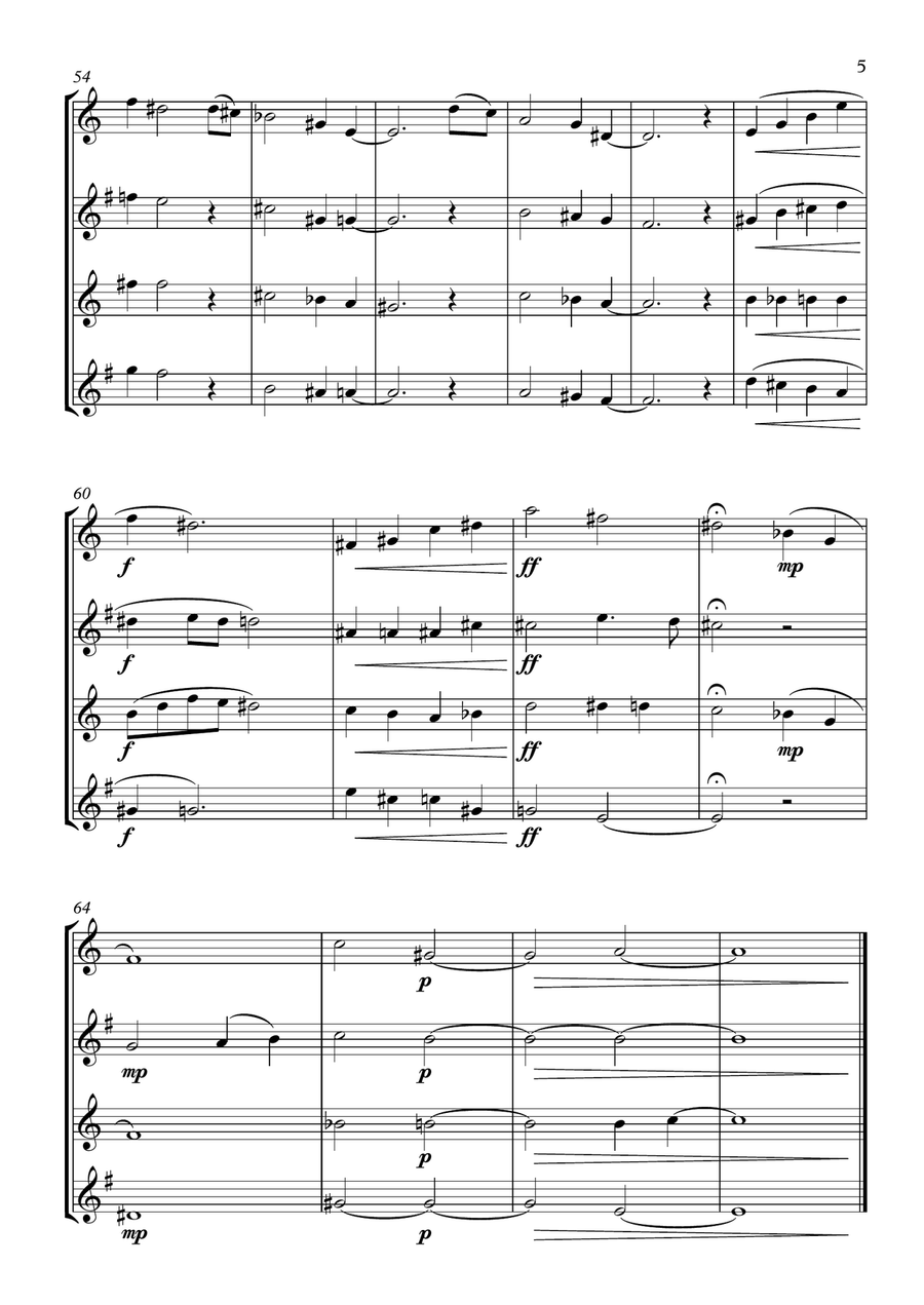 Spring Lament - Saxophone Quartet Saxophone Quartet scores gallery preview page 5