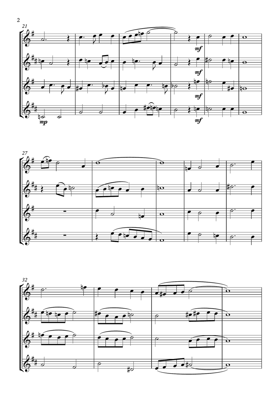 Soft Rains - Saxophone Quartet Saxophone Quartet scores gallery preview page 2