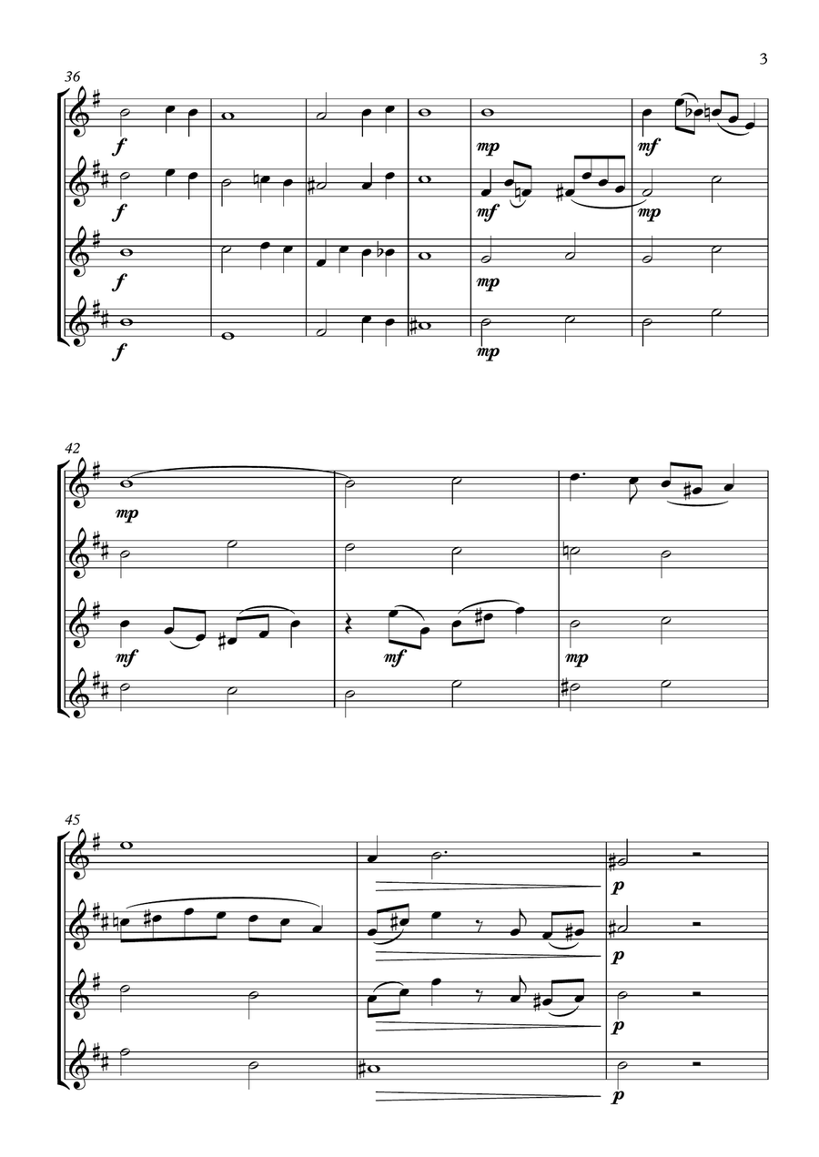Soft Rains - Saxophone Quartet Saxophone Quartet scores gallery preview page 3