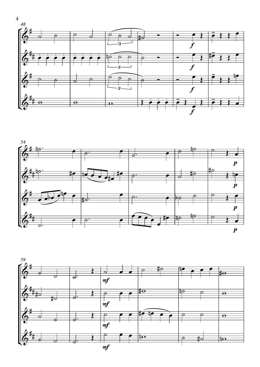 Soft Rains - Saxophone Quartet Saxophone Quartet scores gallery preview page 4