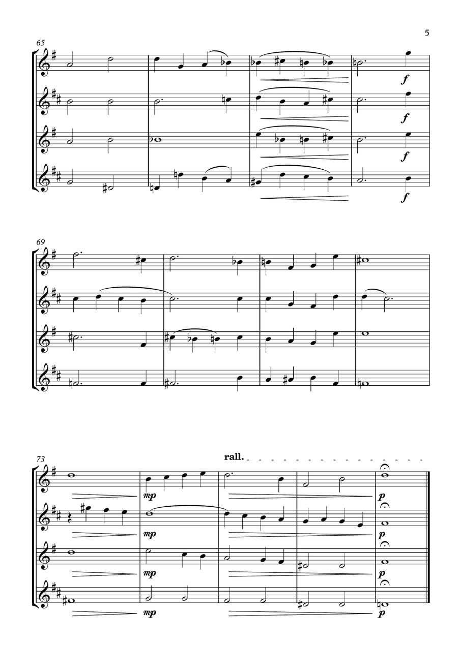 Soft Rains - Saxophone Quartet Saxophone Quartet scores gallery preview page 5