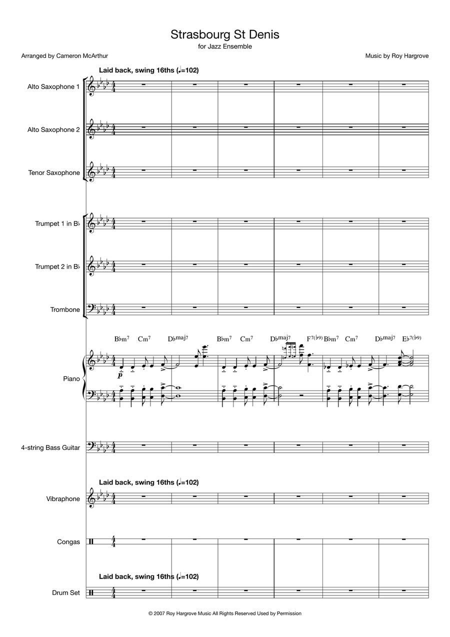 Strasbourg / St. Denis Strasbourg / St. Denis Jazz Ensemble scores gallery preview page 1