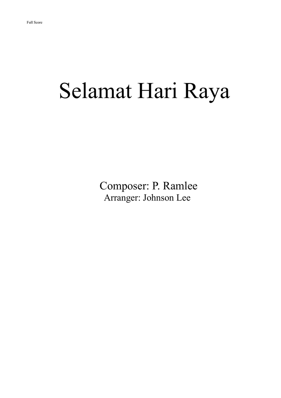 Selamat Hari Raya Selamat Hari Raya Concert Band scores gallery preview page 1