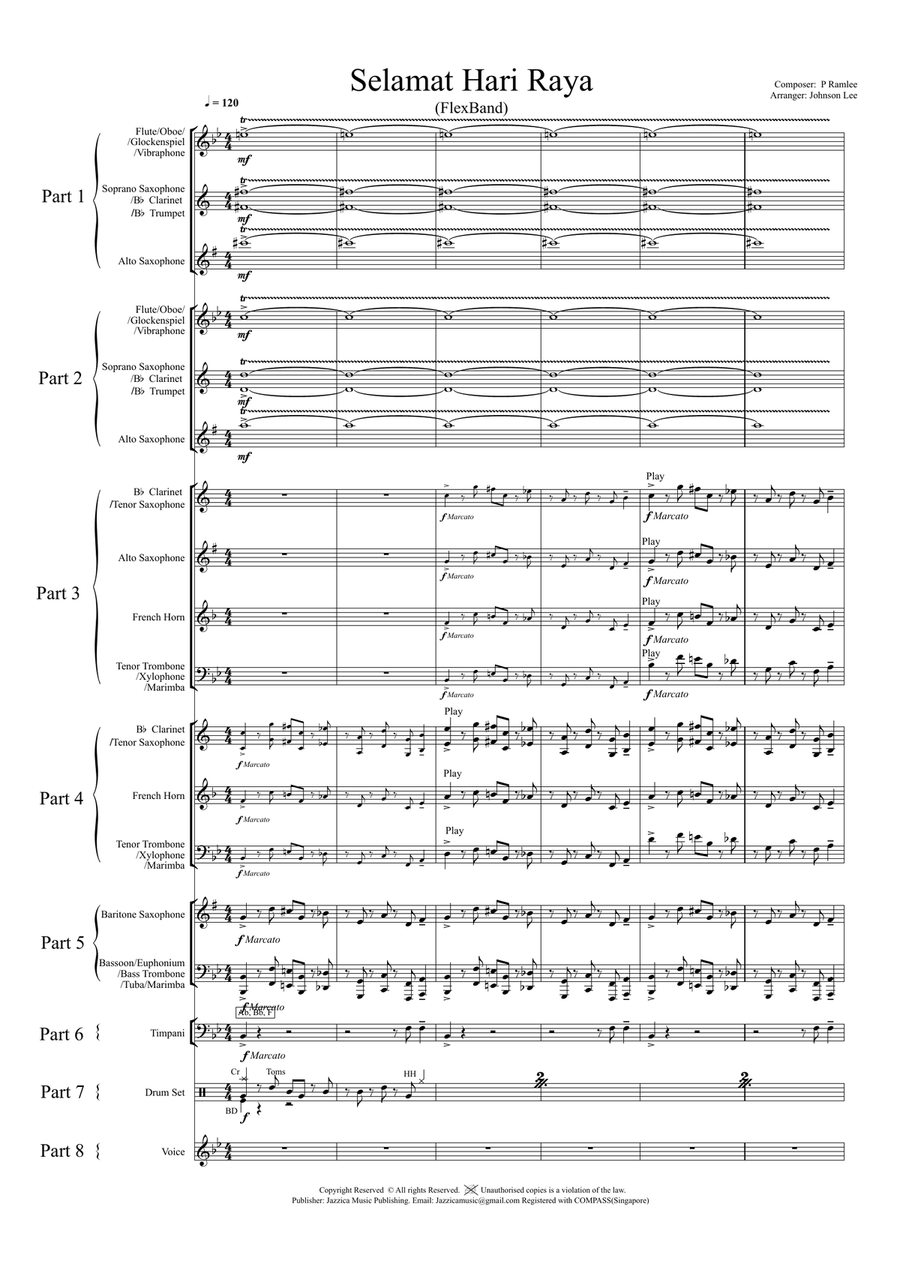 Selamat Hari Raya Selamat Hari Raya Concert Band scores gallery preview page 2