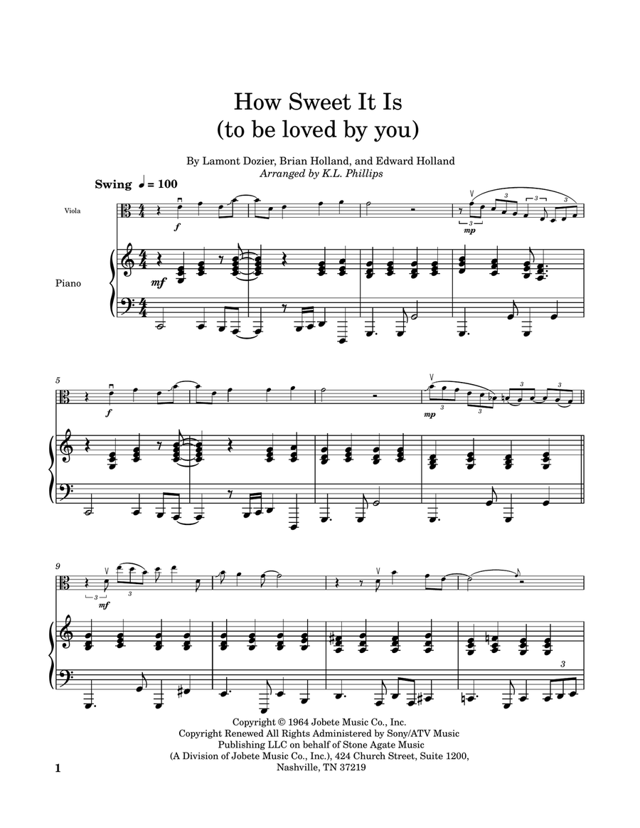 How Sweet It Is (To Be Loved By You) Viola scores gallery preview page 2