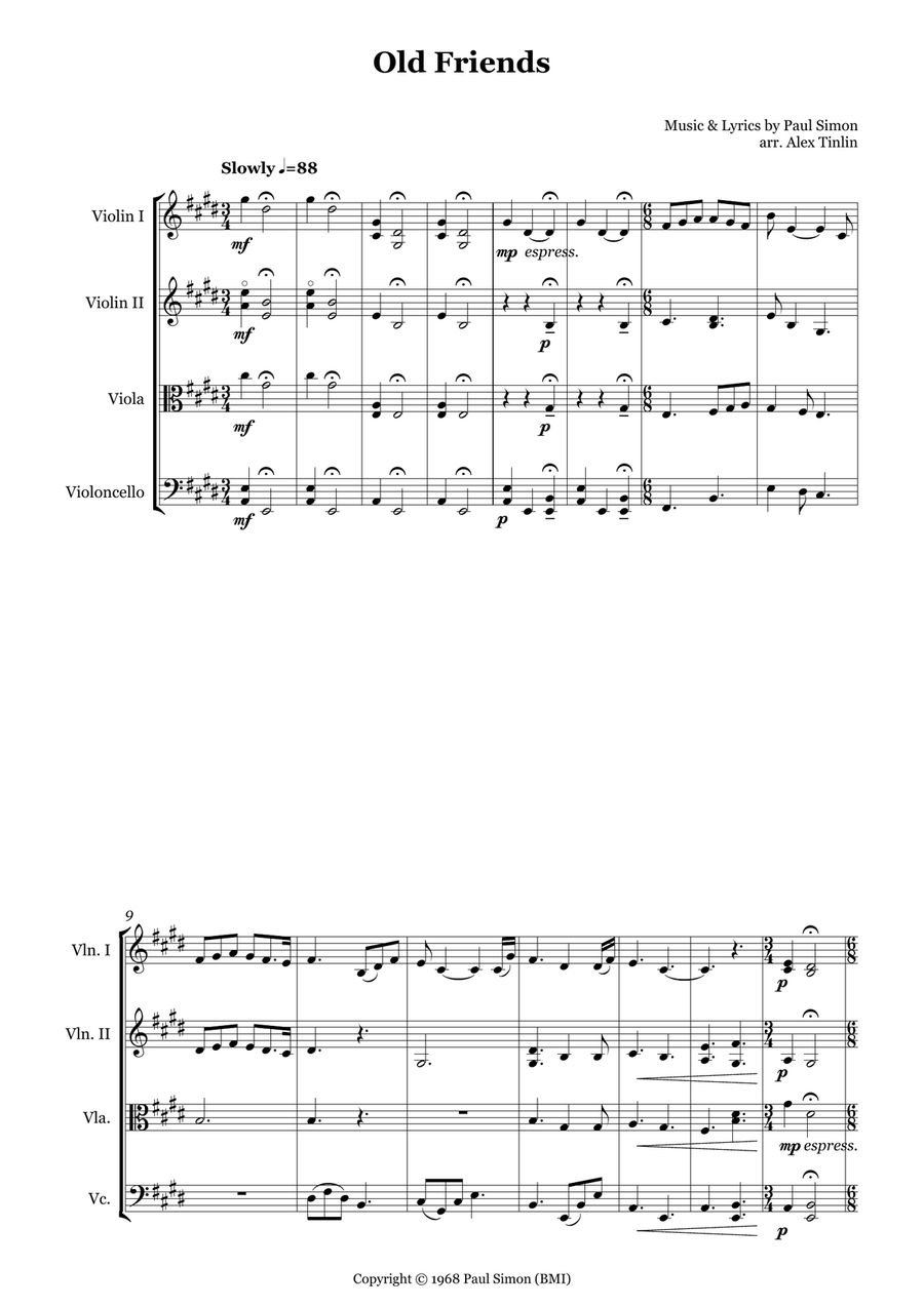 Old Friends Old Friends String Quartet scores gallery preview page 2