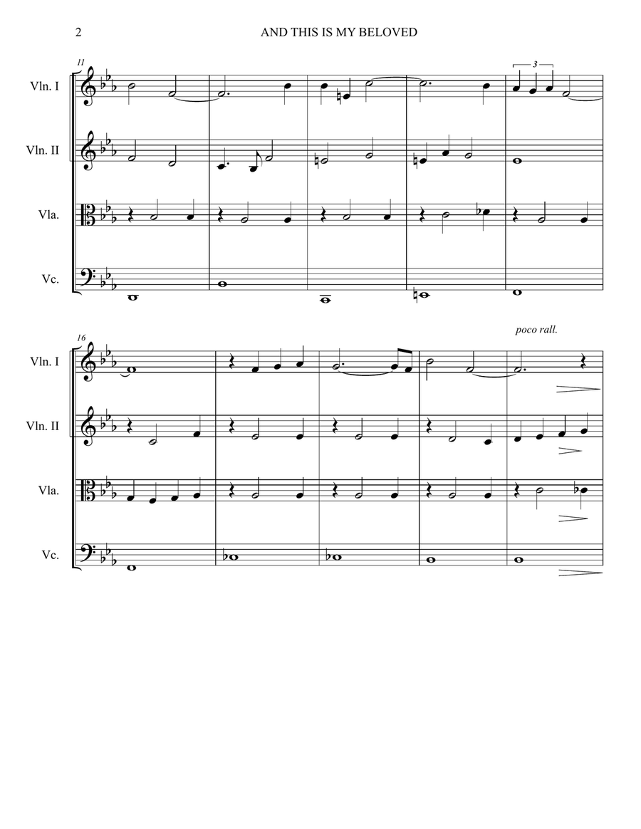And This Is My Beloved String Quartet scores gallery preview page 2