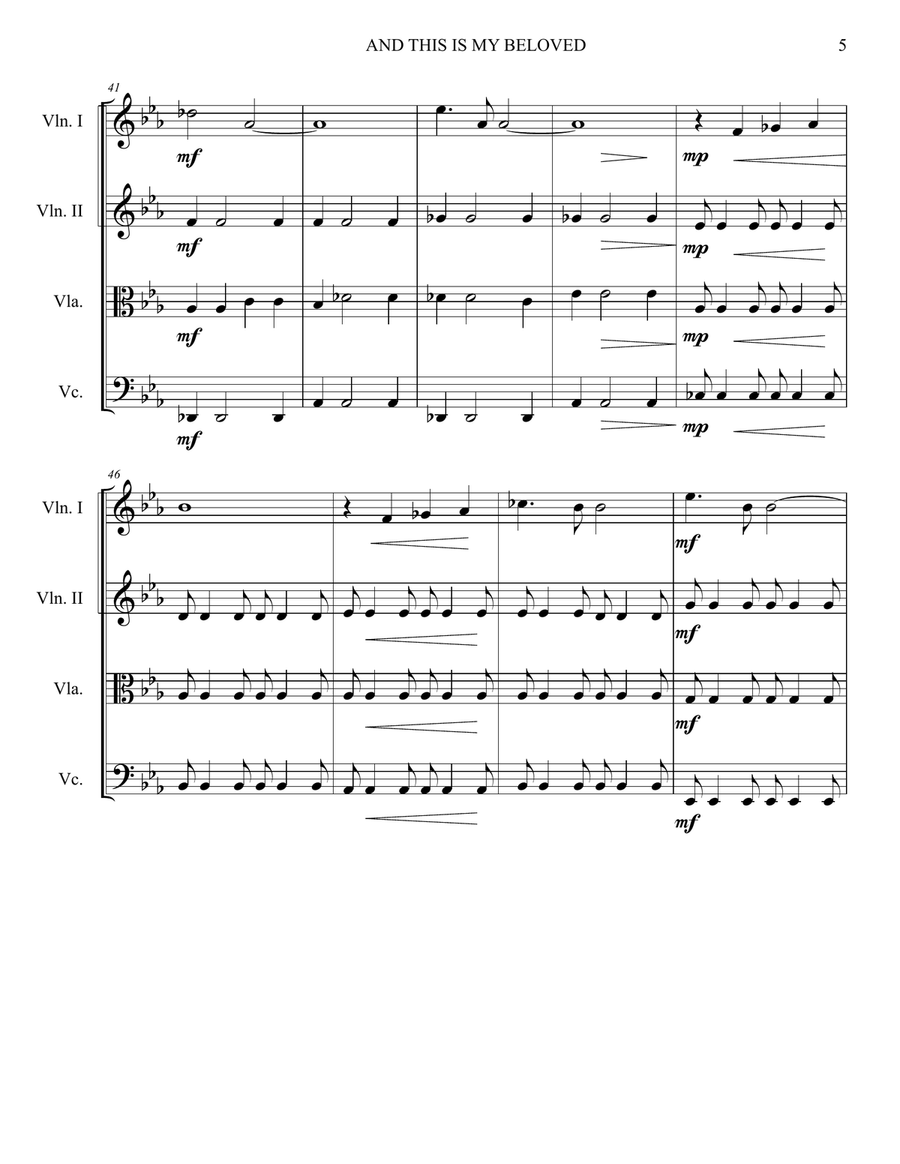 And This Is My Beloved String Quartet scores gallery preview page 5