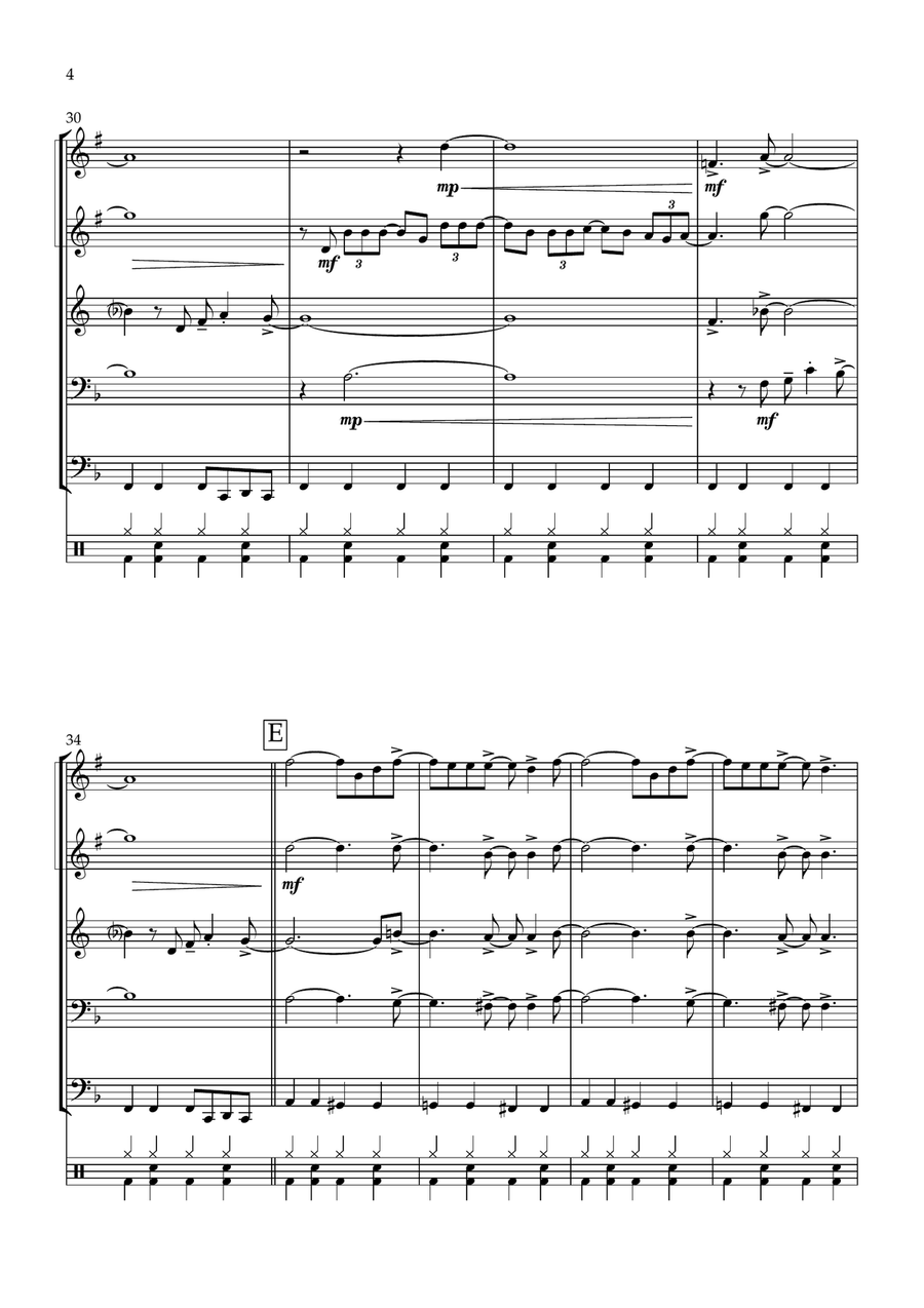 Got To Get You Into My Life Brass Quintet scores gallery preview page 4