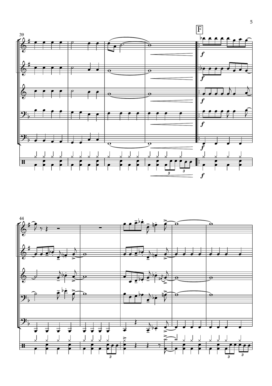 Got To Get You Into My Life Brass Quintet scores gallery preview page 5
