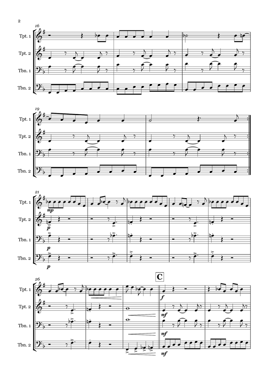 Jailhouse Rock Jailhouse Rock Brass Quartet scores gallery preview page 2