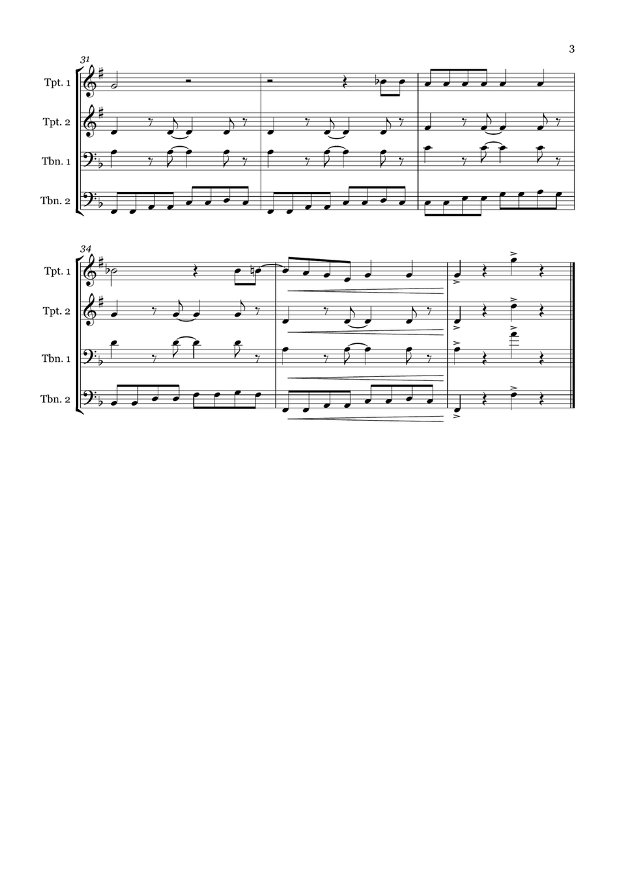 Jailhouse Rock Jailhouse Rock Brass Quartet scores gallery preview page 3
