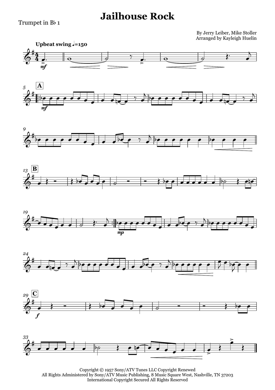 Jailhouse Rock Jailhouse Rock Brass Quartet scores gallery preview page 4
