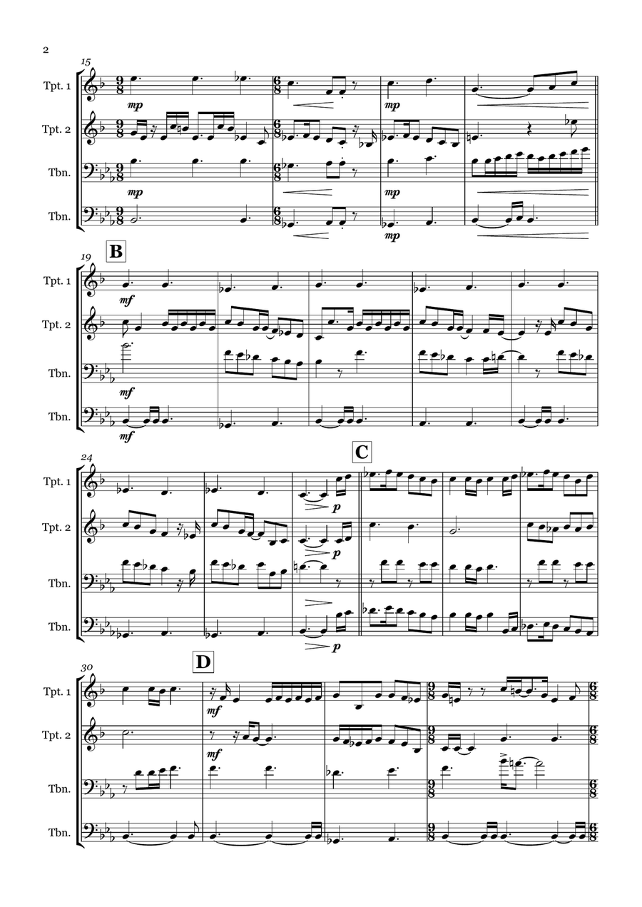 Kiss From A Rose Kiss From A Rose Brass Quartet scores gallery preview page 2