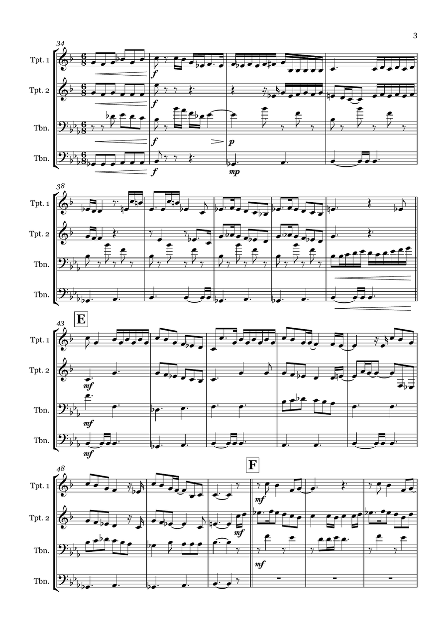 Kiss From A Rose Kiss From A Rose Brass Quartet scores gallery preview page 3