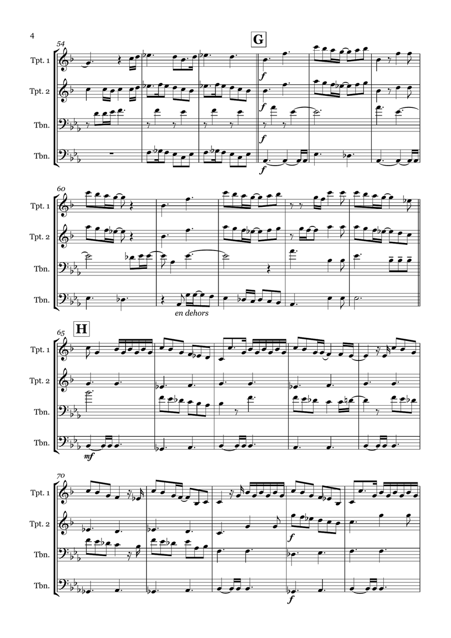 Kiss From A Rose Kiss From A Rose Brass Quartet scores gallery preview page 4