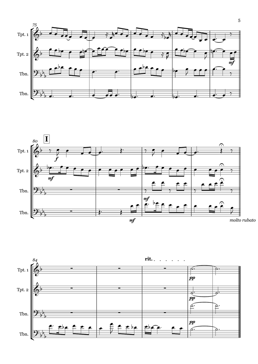 Kiss From A Rose Kiss From A Rose Brass Quartet scores gallery preview page 5