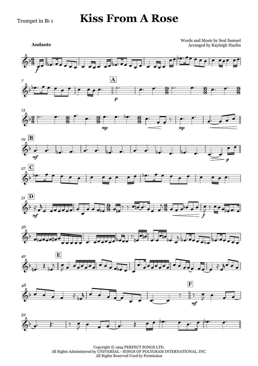Kiss From A Rose Kiss From A Rose Brass Quartet scores gallery preview page 6