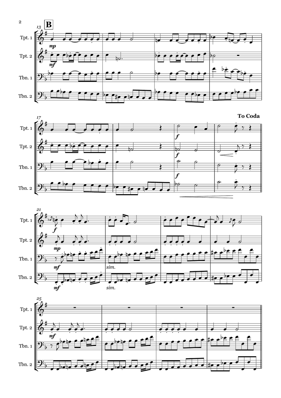 Lady Madonna Lady Madonna Brass Quartet scores gallery preview page 2