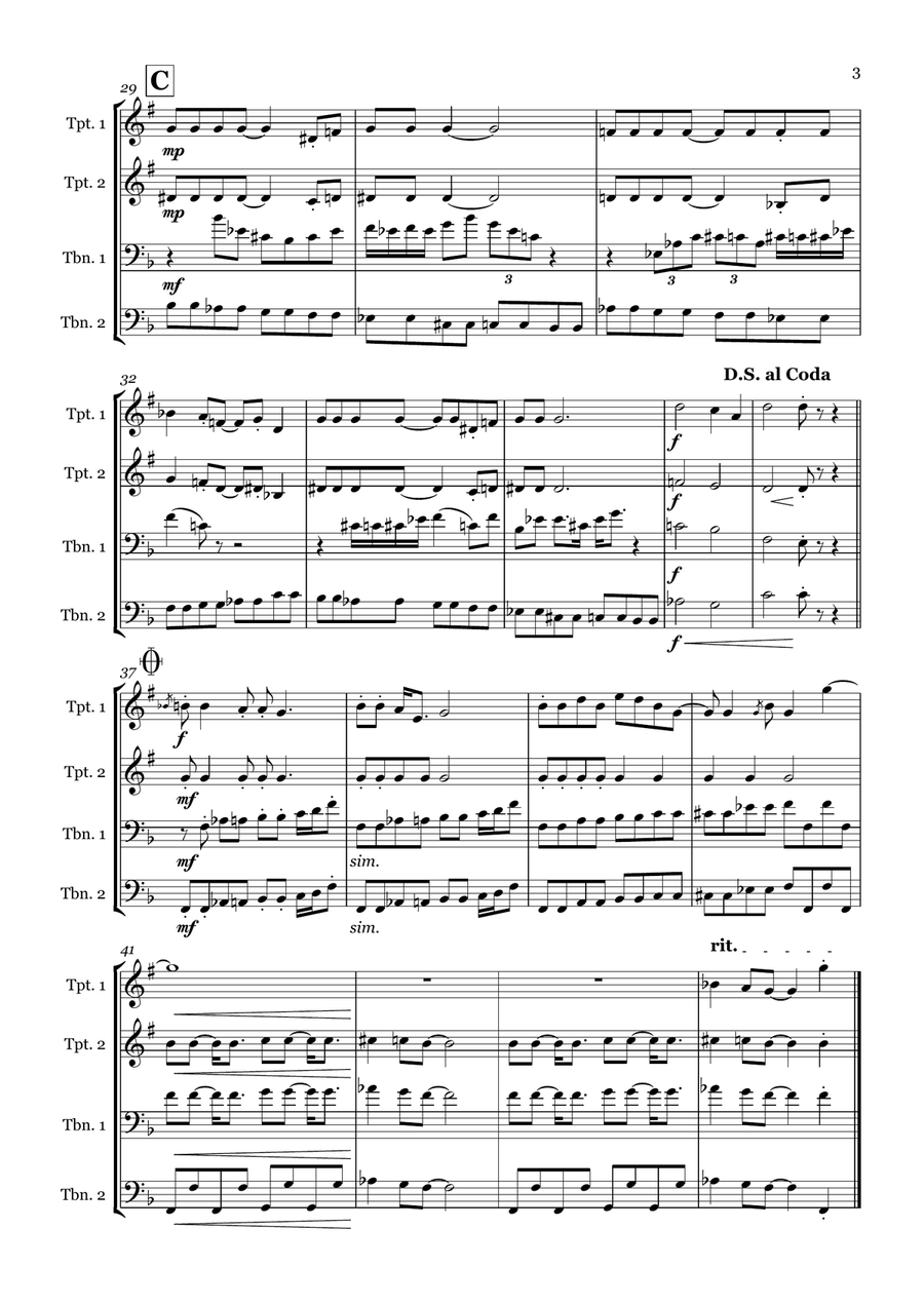Lady Madonna Lady Madonna Brass Quartet scores gallery preview page 3