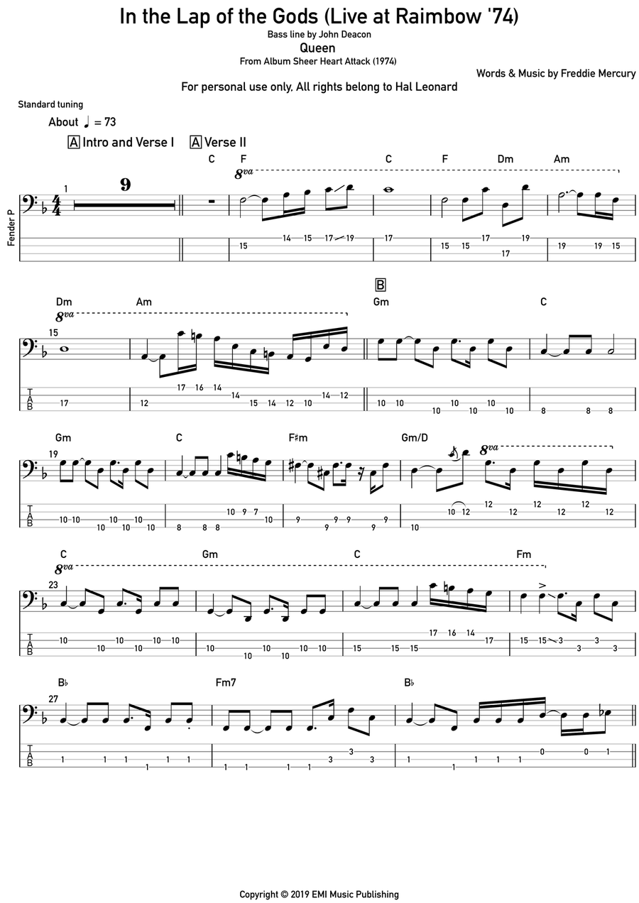 In The Lap Of The Gods (Revisited) Acoustic Guitar scores gallery preview page 1