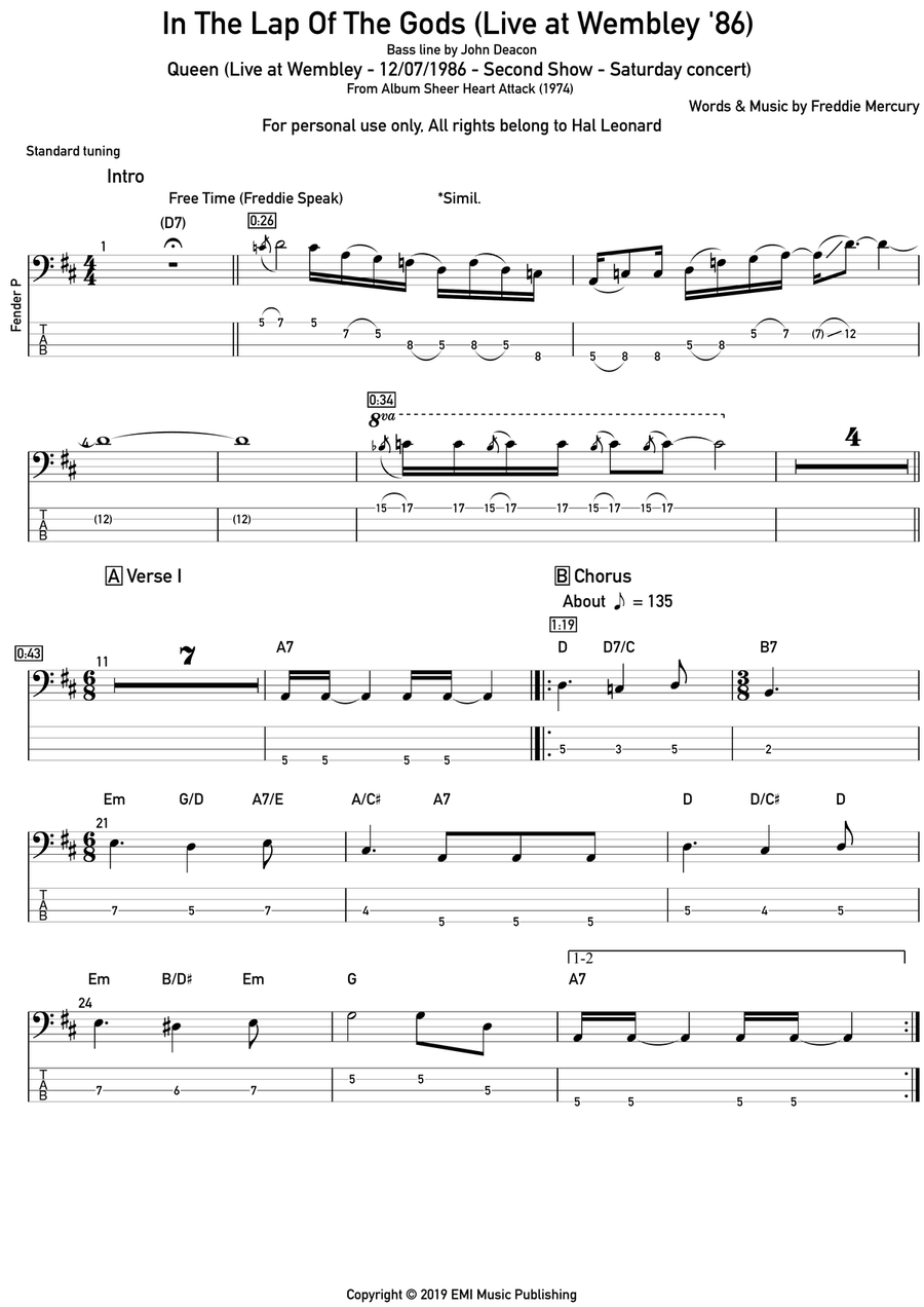 In The Lap Of The Gods (Revisited) Acoustic Guitar scores gallery preview page 1